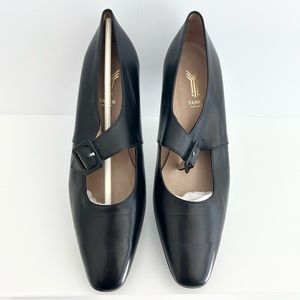 Vintage Ñora Yanko Heels, Made in Spain, Black with Buckle, Size 9.5, New